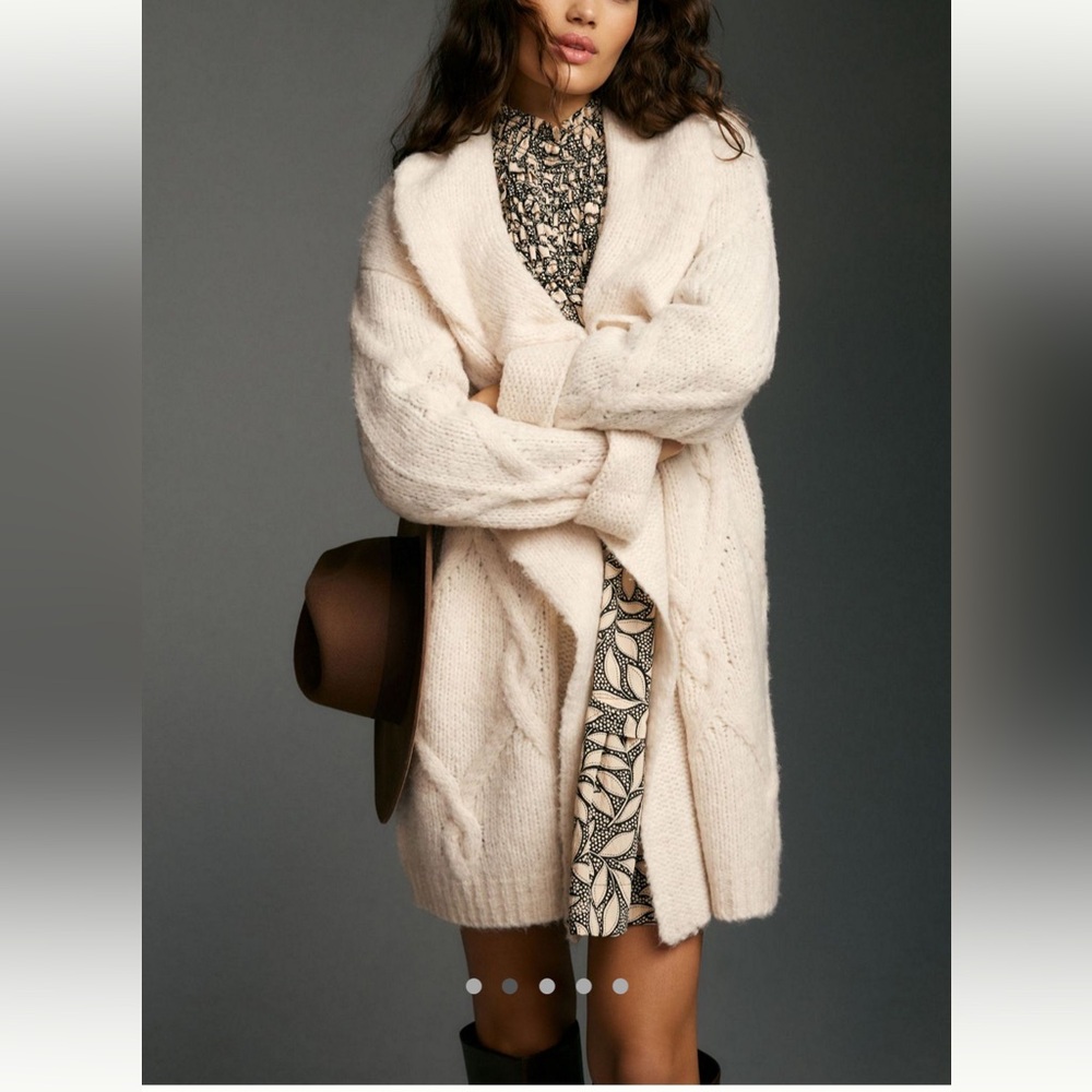 Ruffled Cardigan Sweater